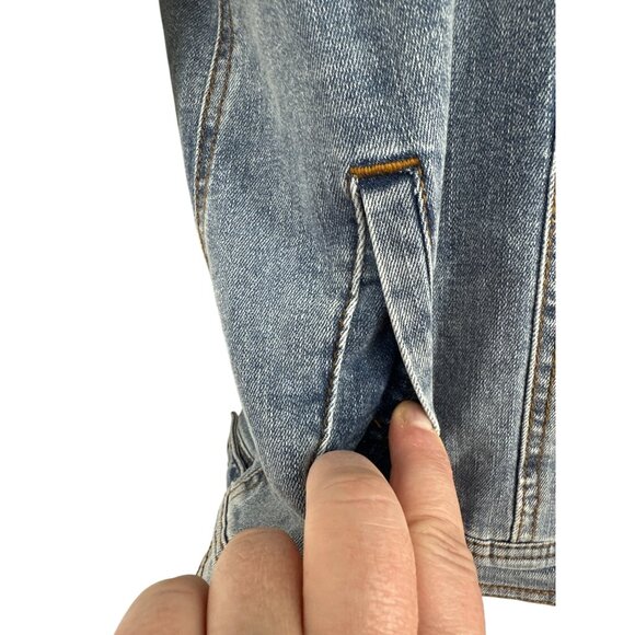 Maurices Womens Sherpa Lined Denim Jacket W/ Hood & Zip Closure Size S - Picture 3 of 11